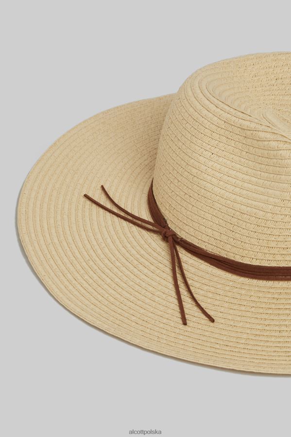 Akcesoria Alcott cappello effetto rafia con fiocco zielone światło ga3 aqua kobiety 2TXFF6426