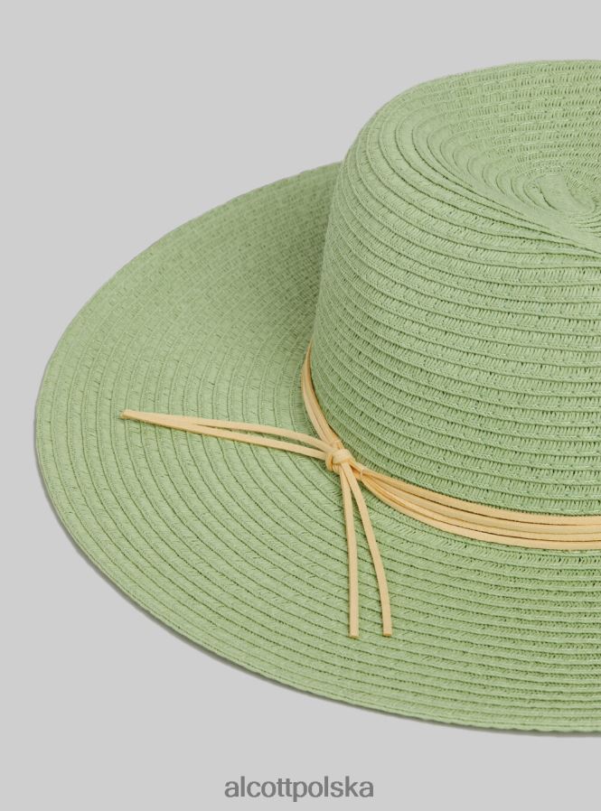 Akcesoria Alcott cappello effetto rafia con fiocco zielone światło ga3 aqua kobiety 2TXFF6467