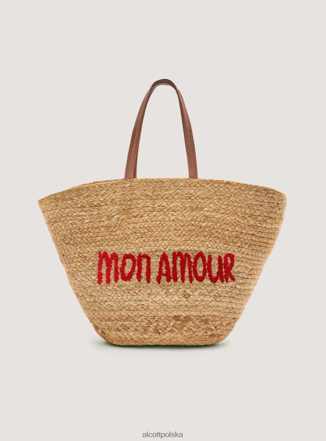 Akcesoria Alcott Torba z rafii z haftem kombinacja 2 kobiety 2TXFF6237