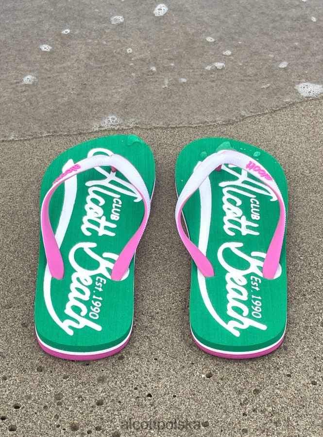 buty Alcott logo infradito c6575 zielony kobiety 2TXFF6242