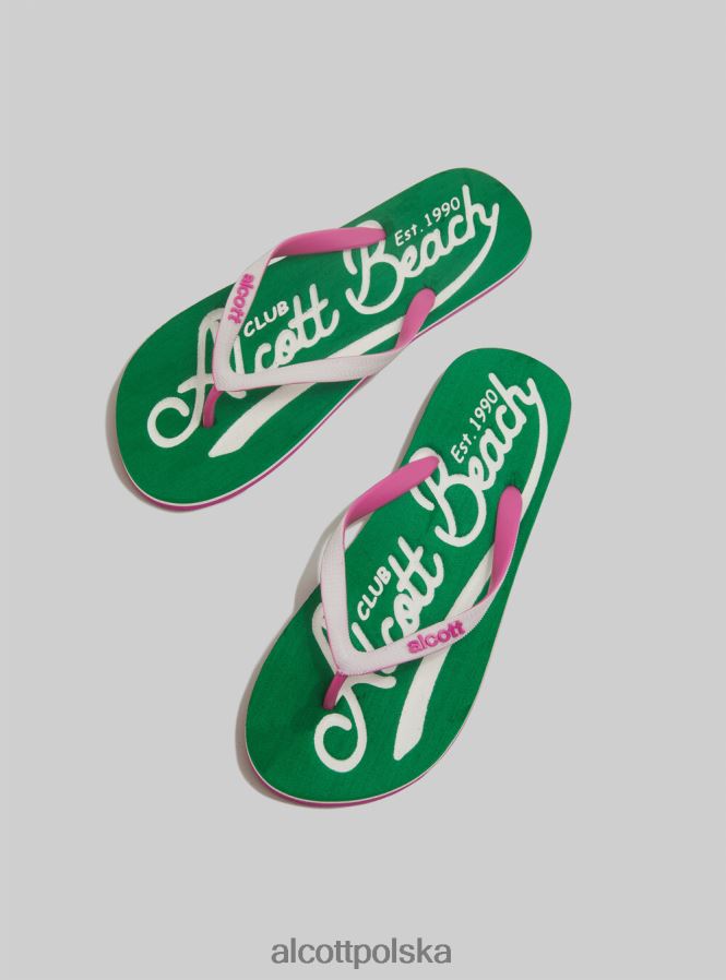 buty Alcott logo infradito c6575 zielony kobiety 2TXFF6242