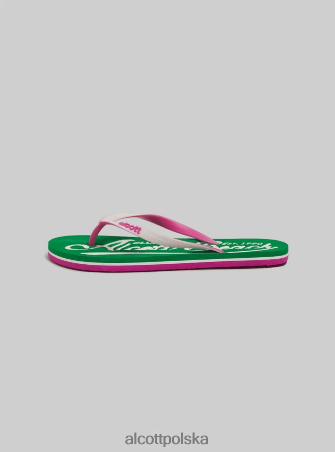 buty Alcott logo infradito c6575 zielony kobiety 2TXFF6242