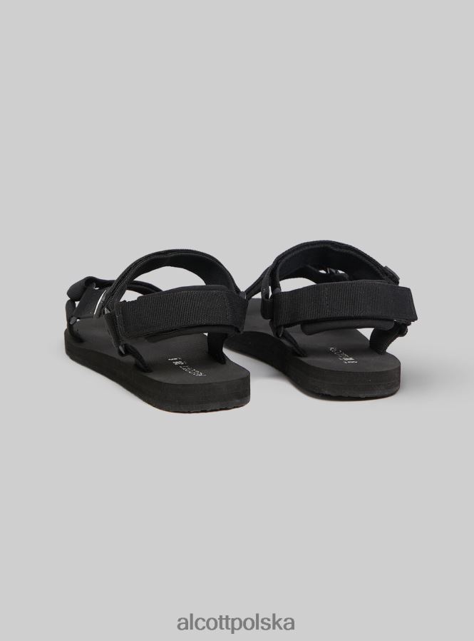 buty Alcott sandali w gomma con chiusura a strappo bk1 czarny kobiety 2TXFF6236