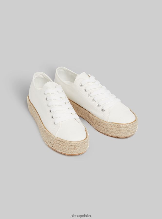 buty Alcott tenisówki z podeszwą z rafii wh2 biały kobiety 2TXFF6383