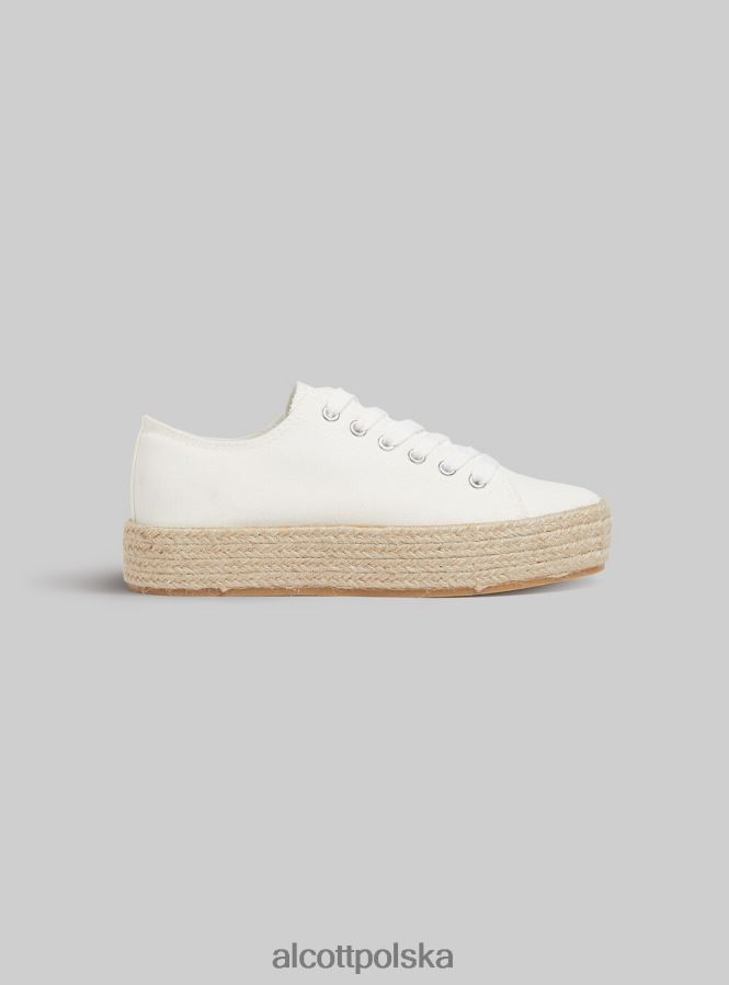 buty Alcott tenisówki z podeszwą z rafii wh2 biały kobiety 2TXFF6383