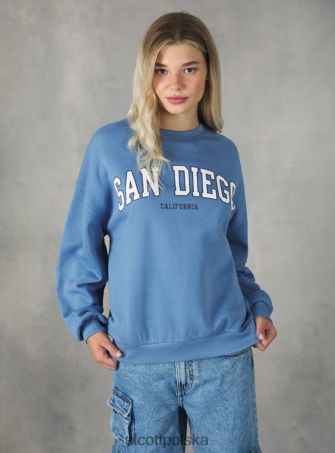 odzież Alcott Bluza o wygodnym kroju typu college z okrągłym dekoltem średni az2 azzurre kobiety 2TXFF6213