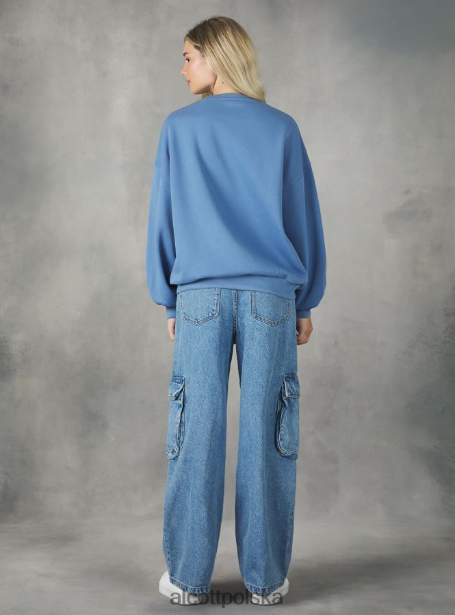 odzież Alcott Bluza o wygodnym kroju typu college z okrągłym dekoltem średni az2 azzurre kobiety 2TXFF6213