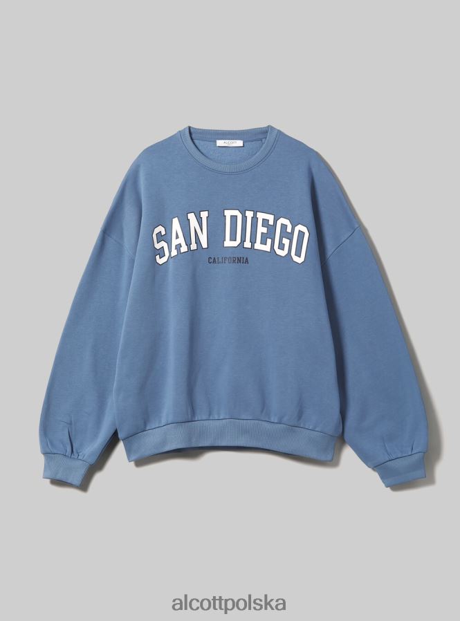 odzież Alcott Bluza o wygodnym kroju typu college z okrągłym dekoltem średni az2 azzurre kobiety 2TXFF6213
