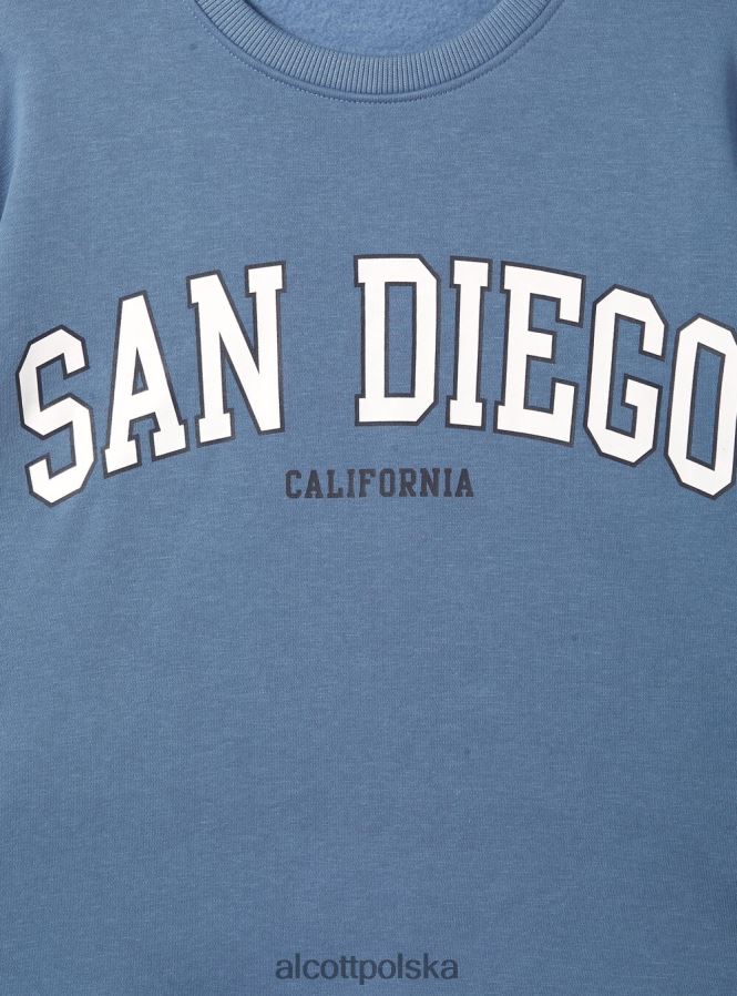 odzież Alcott Bluza o wygodnym kroju typu college z okrągłym dekoltem średni az2 azzurre kobiety 2TXFF6213