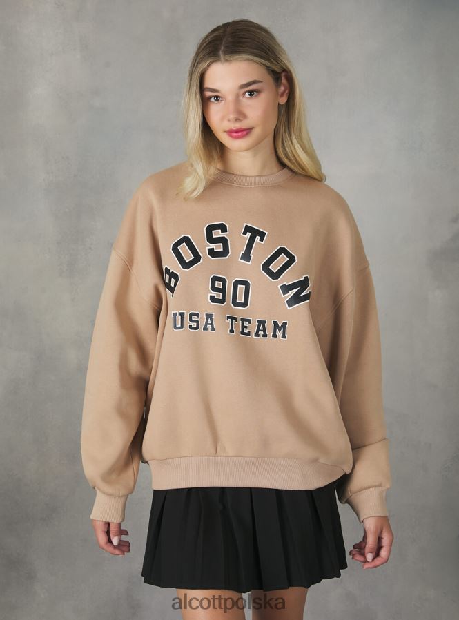 odzież Alcott Bluza o wygodnym kroju typu college z okrągłym dekoltem średni az2 azzurre kobiety 2TXFF6279