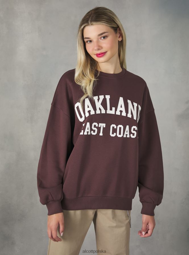 odzież Alcott Bluza o wygodnym kroju typu college z okrągłym dekoltem średni az2 azzurre kobiety 2TXFF6366