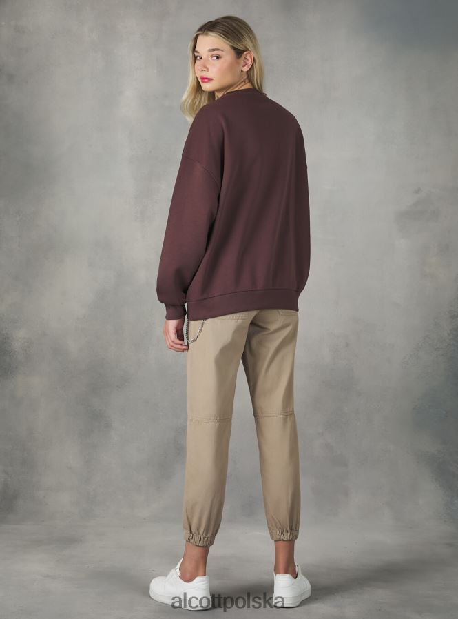 odzież Alcott Bluza o wygodnym kroju typu college z okrągłym dekoltem średni az2 azzurre kobiety 2TXFF6366