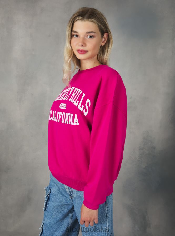 odzież Alcott Bluza o wygodnym kroju typu college z okrągłym dekoltem średni az2 azzurre kobiety 2TXFF6405