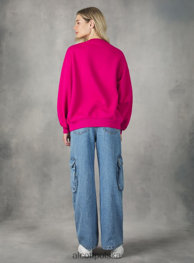 odzież Alcott Bluza o wygodnym kroju typu college z okrągłym dekoltem średni az2 azzurre kobiety 2TXFF6405