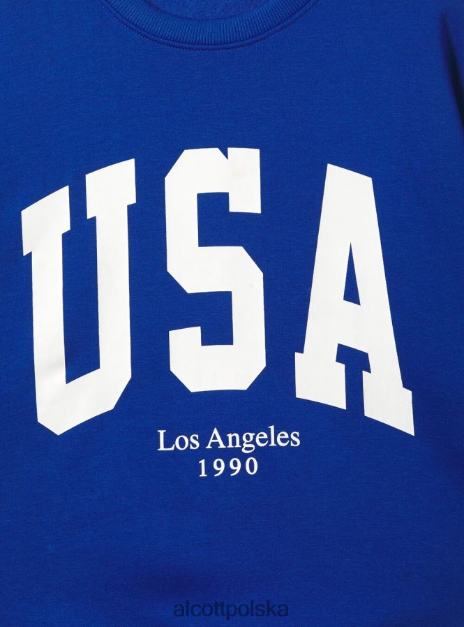 odzież Alcott Bluza o wygodnym kroju typu college z okrągłym dekoltem średni az2 azzurre kobiety 2TXFF6413