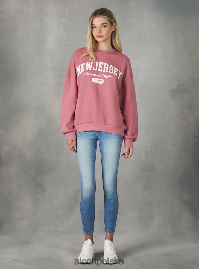 odzież Alcott Bluza o wygodnym kroju typu college z okrągłym dekoltem średni az2 azzurre kobiety 2TXFF6446