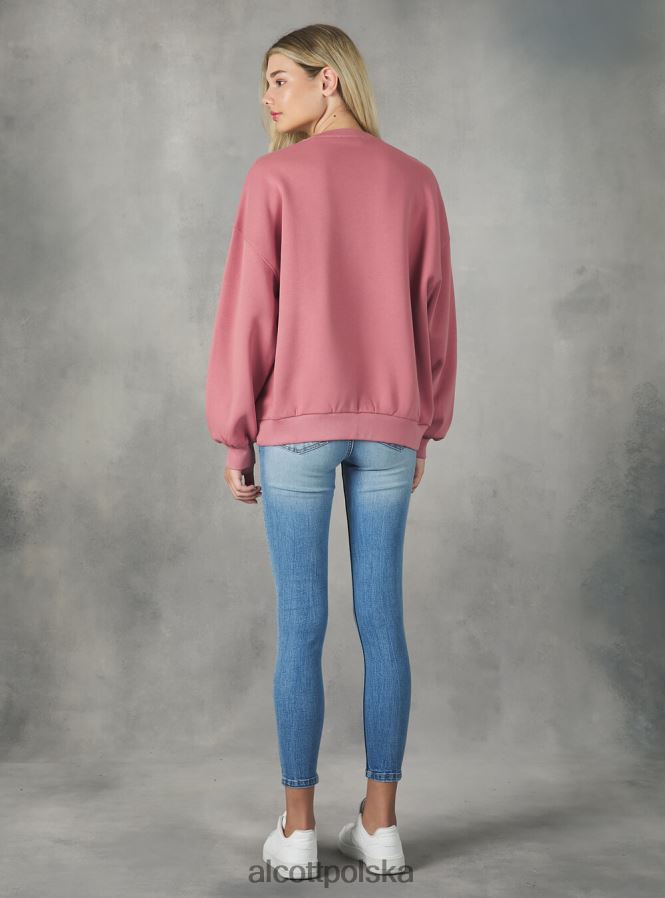 odzież Alcott Bluza o wygodnym kroju typu college z okrągłym dekoltem średni az2 azzurre kobiety 2TXFF6446