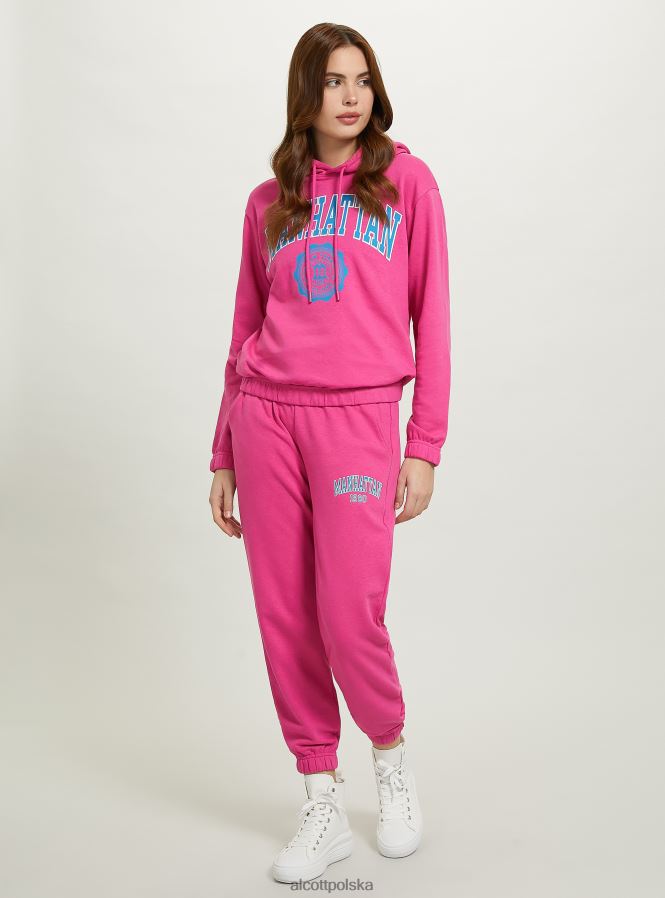 odzież Alcott Krótka bluza uniwersytecka z gumką mgy3 szary mel jasny kobiety 2TXFF659