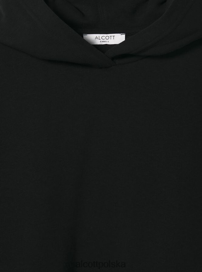 odzież Alcott Krótka bluza z wygodnym kapturem bk1 czarny kobiety 2TXFF6436