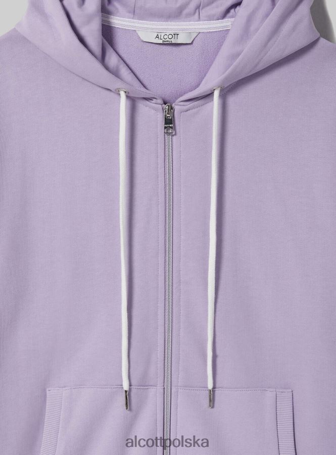 odzież Alcott basicowa, bawełniana bluza z zamkiem i kapturem lazur kobiety 2TXFF672