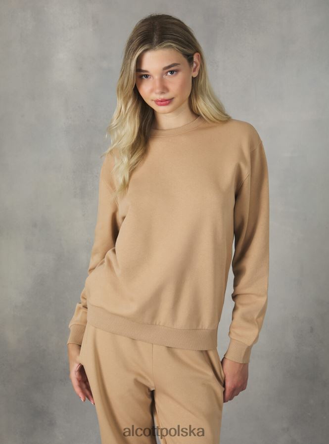 odzież Alcott bawełniana bluza z okrągłym dekoltem bk1 czarny kobiety 2TXFF6138