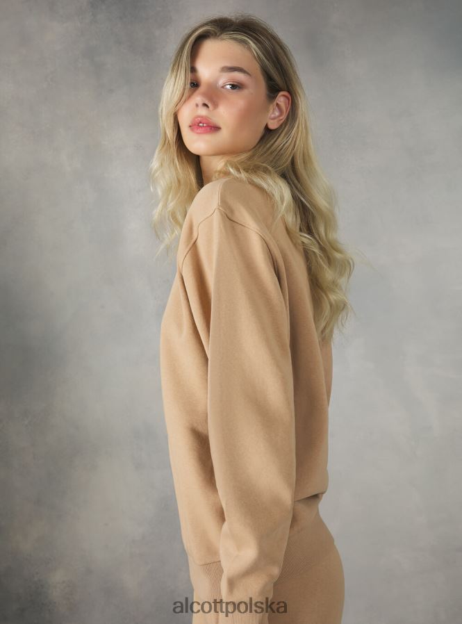 odzież Alcott bawełniana bluza z okrągłym dekoltem bk1 czarny kobiety 2TXFF6138