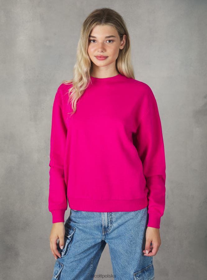 odzież Alcott bawełniana bluza z okrągłym dekoltem bk1 czarny kobiety 2TXFF6139