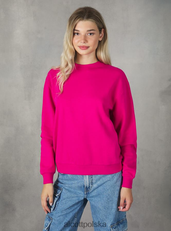 odzież Alcott bawełniana bluza z okrągłym dekoltem bk1 czarny kobiety 2TXFF6139