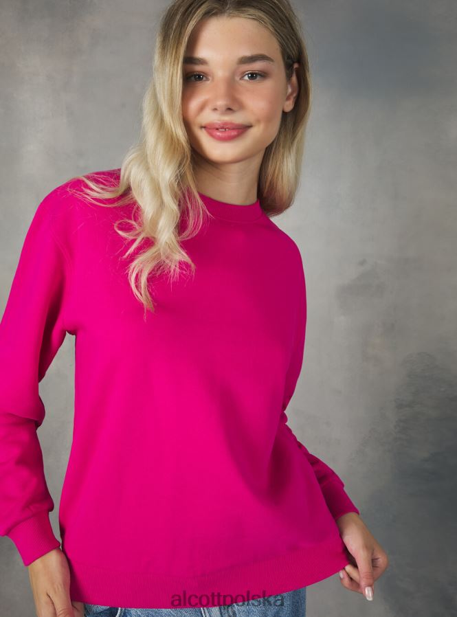 odzież Alcott bawełniana bluza z okrągłym dekoltem bk1 czarny kobiety 2TXFF6139