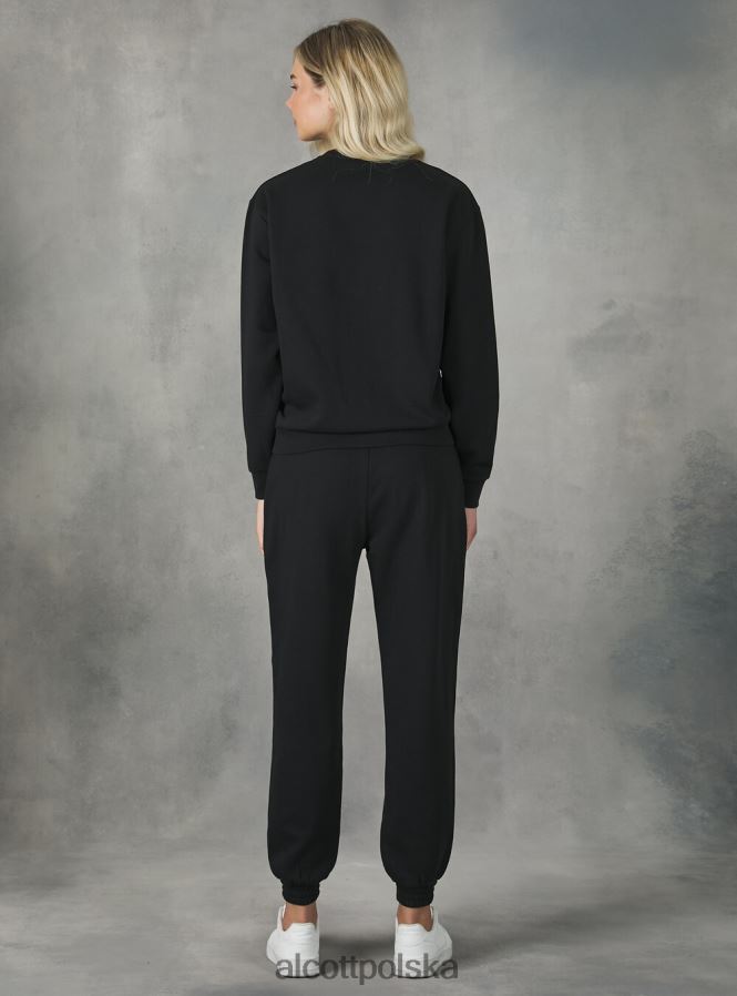 odzież Alcott bawełniana bluza z okrągłym dekoltem bk1 czarny kobiety 2TXFF6159