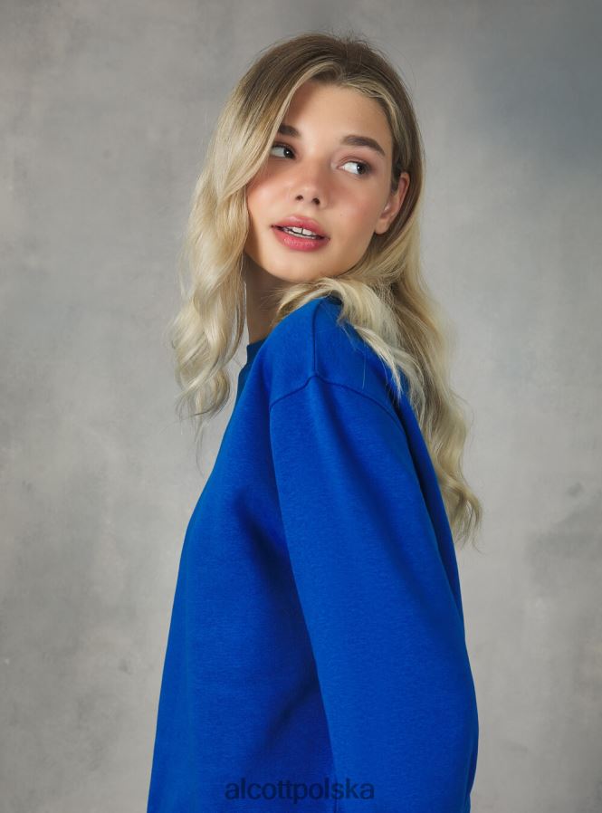 odzież Alcott bawełniana bluza z okrągłym dekoltem bk1 czarny kobiety 2TXFF6433