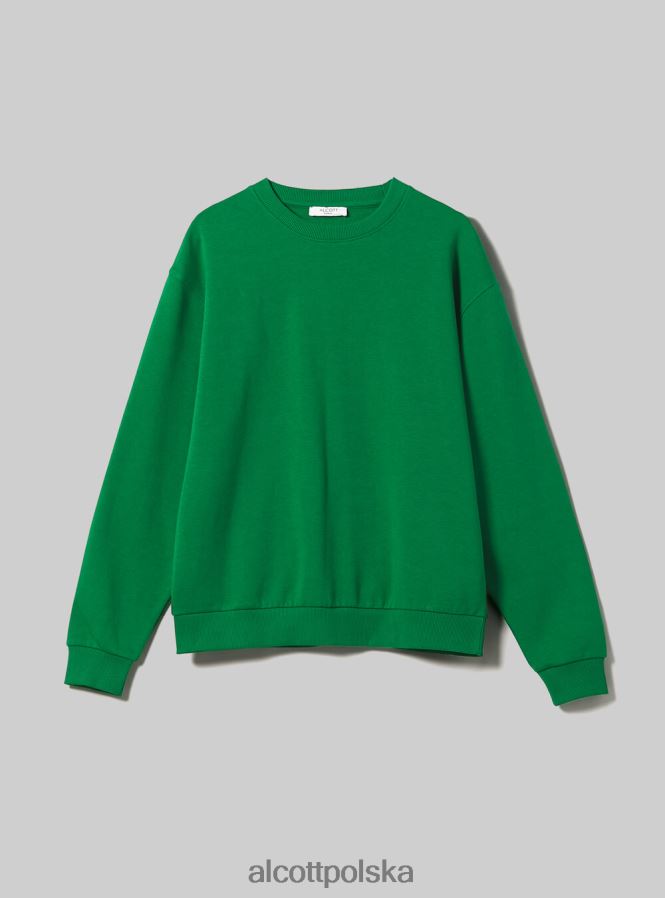 odzież Alcott bawełniana bluza z okrągłym dekoltem bk1 czarny kobiety 2TXFF6435