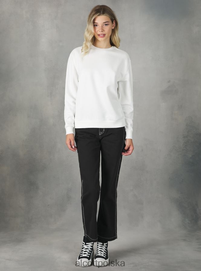 odzież Alcott bawełniana bluza z okrągłym dekoltem bk1 czarny kobiety 2TXFF6447