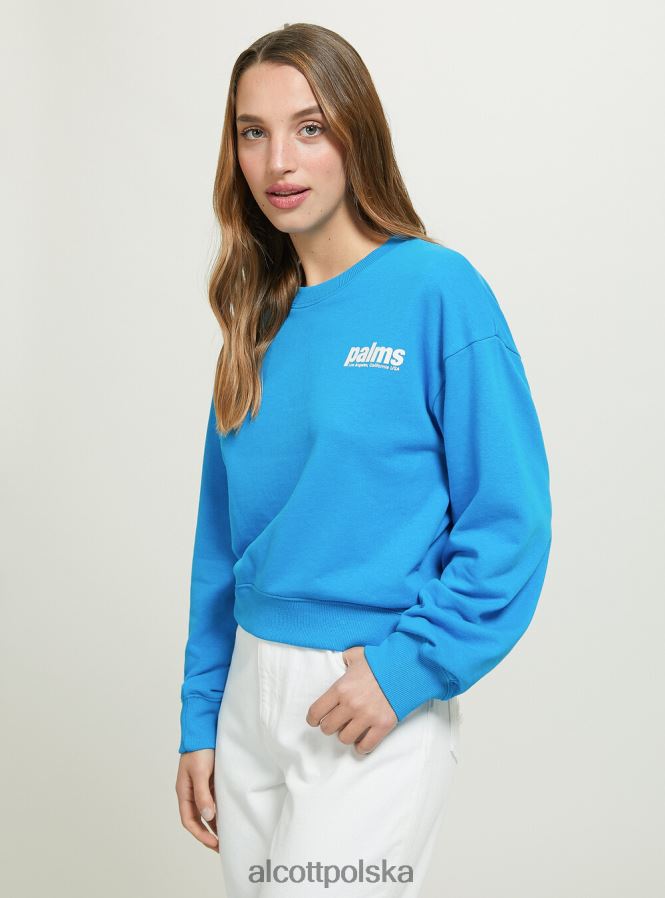 odzież Alcott krótka bluza z nadrukiem napisów bk1 czarny kobiety 2TXFF6119