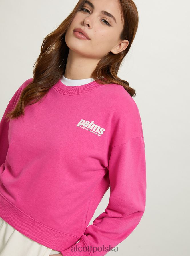 odzież Alcott krótka bluza z nadrukiem napisów bk1 czarny kobiety 2TXFF6356