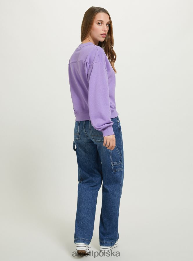 odzież Alcott krótka bluza z nadrukiem napisów bk1 czarny kobiety 2TXFF643