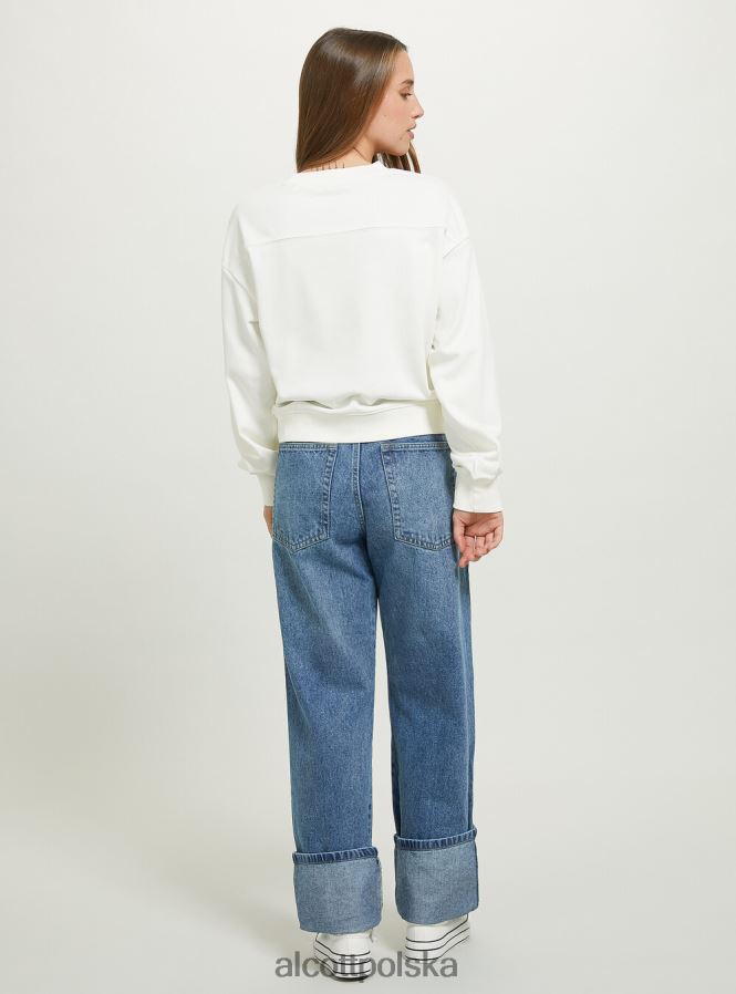 odzież Alcott krótka bluza z nadrukiem napisów bk1 czarny kobiety 2TXFF6485