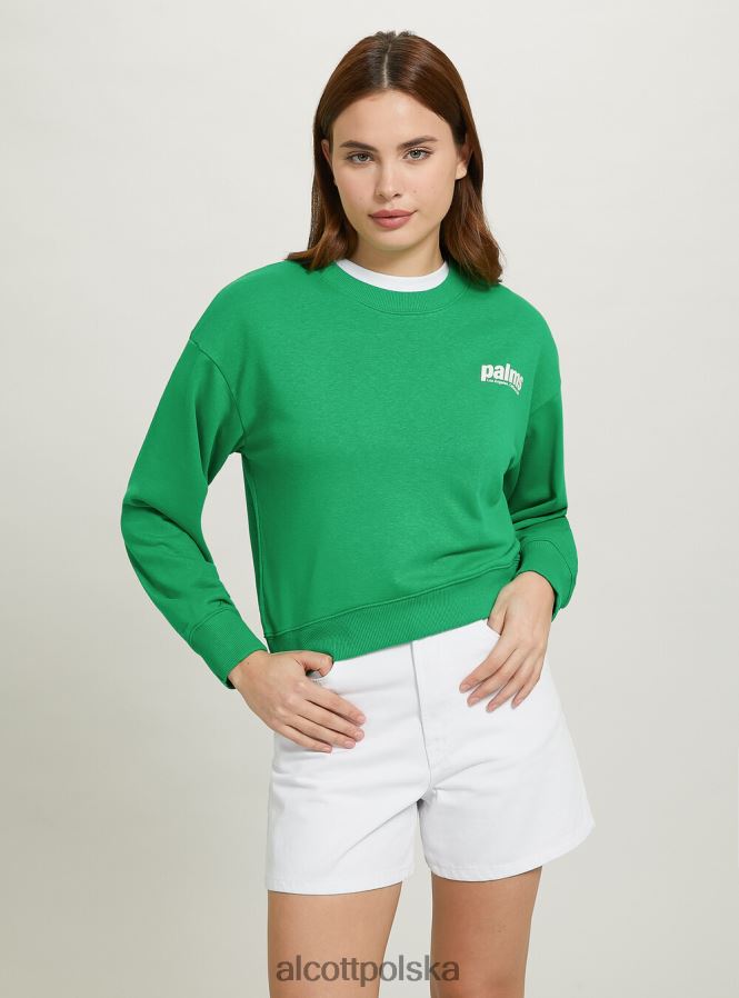 odzież Alcott krótka bluza z nadrukiem napisów bk1 czarny kobiety 2TXFF6511