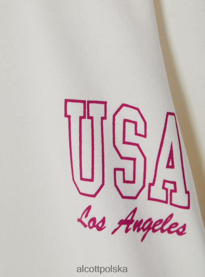 odzież Alcott oversize'owa bluza z nadrukiem średni fuxia fx2 kobiety 2TXFF6174