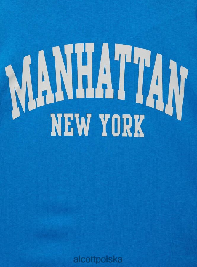 odzież Alcott oversize'owa bluza z nadrukiem średni fuxia fx2 kobiety 2TXFF6379