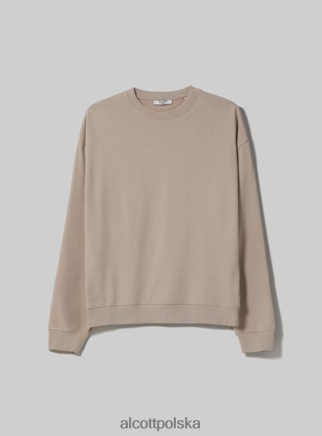 odzież Alcott zwykła bawełniana bluza z okrągłym dekoltem wh2 biały kobiety 2TXFF6101