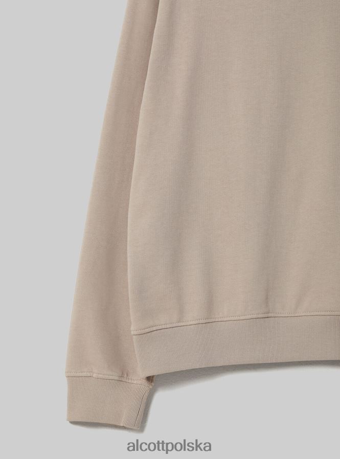 odzież Alcott zwykła bawełniana bluza z okrągłym dekoltem wh2 biały kobiety 2TXFF6101