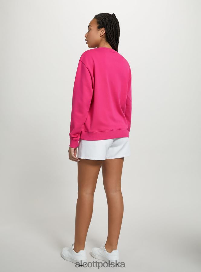 odzież Alcott zwykła bawełniana bluza z okrągłym dekoltem wh2 biały kobiety 2TXFF653