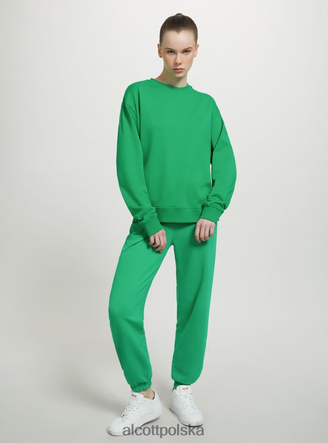 odzież Alcott zwykła bawełniana bluza z okrągłym dekoltem wh2 biały kobiety 2TXFF673