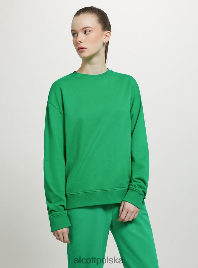 odzież Alcott zwykła bawełniana bluza z okrągłym dekoltem wh2 biały kobiety 2TXFF673