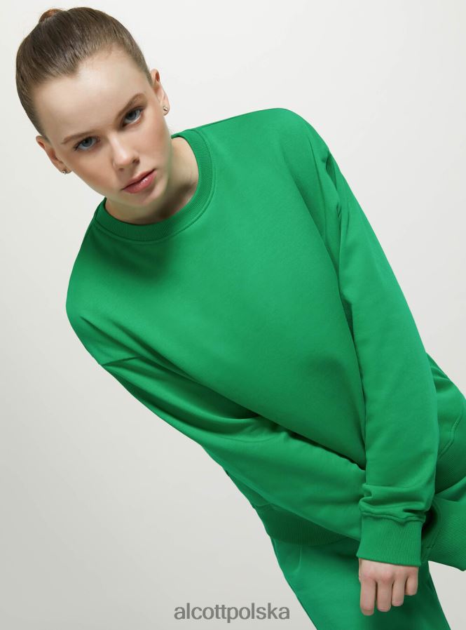 odzież Alcott zwykła bawełniana bluza z okrągłym dekoltem wh2 biały kobiety 2TXFF673