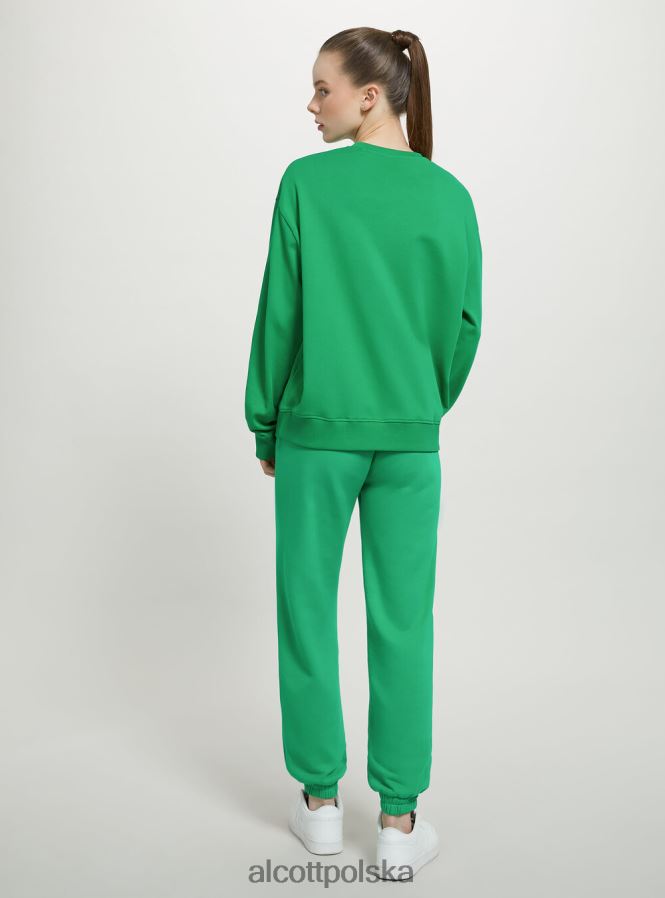 odzież Alcott zwykła bawełniana bluza z okrągłym dekoltem wh2 biały kobiety 2TXFF673