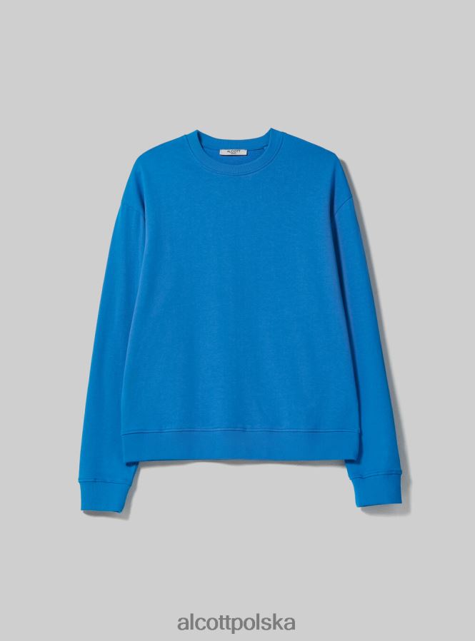 odzież Alcott zwykła bawełniana bluza z okrągłym dekoltem wh2 biały kobiety 2TXFF676