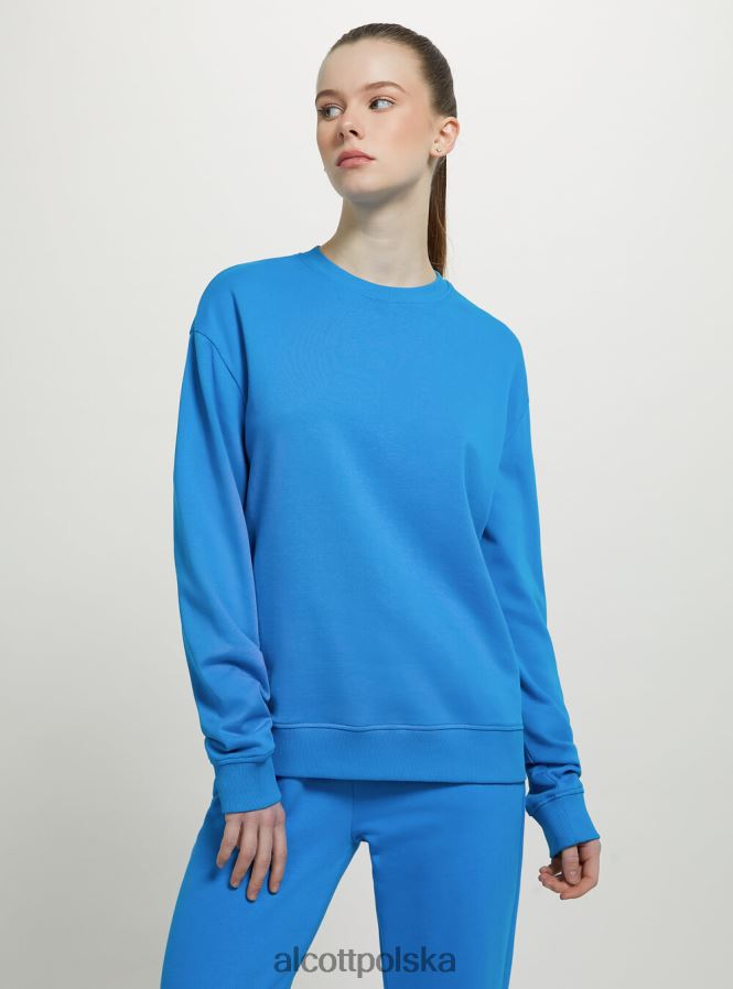 odzież Alcott zwykła bawełniana bluza z okrągłym dekoltem wh2 biały kobiety 2TXFF676