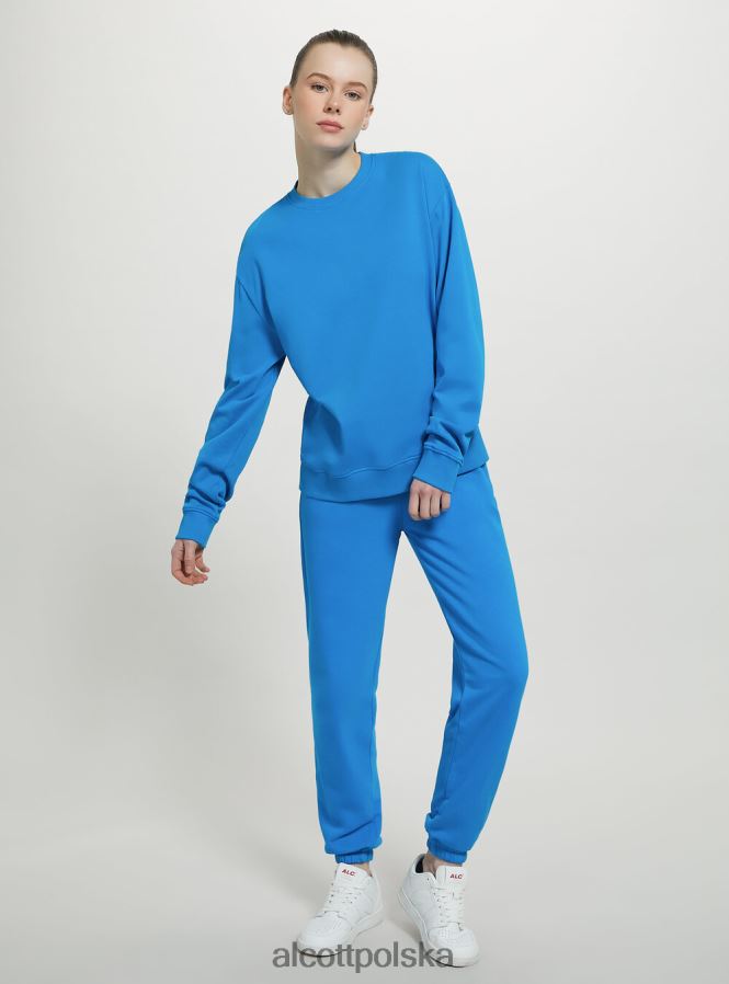 odzież Alcott zwykła bawełniana bluza z okrągłym dekoltem wh2 biały kobiety 2TXFF676